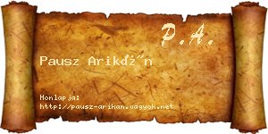 Pausz Arikán névjegykártya